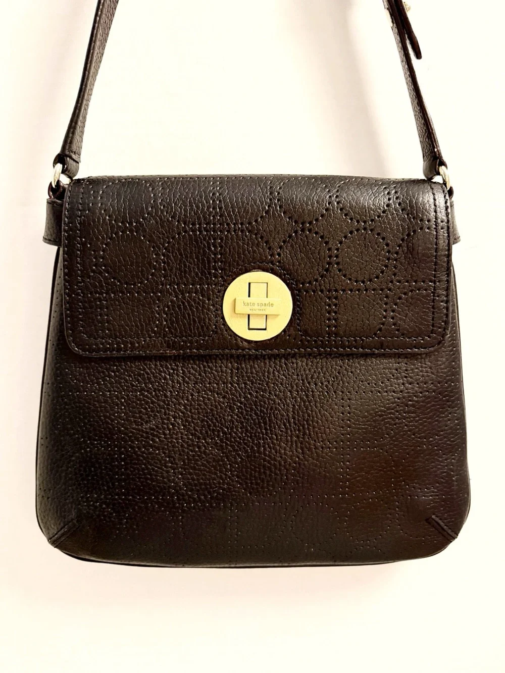 Kate Spade Vanessa Double Hobo Black Pebbled Leather Bag
